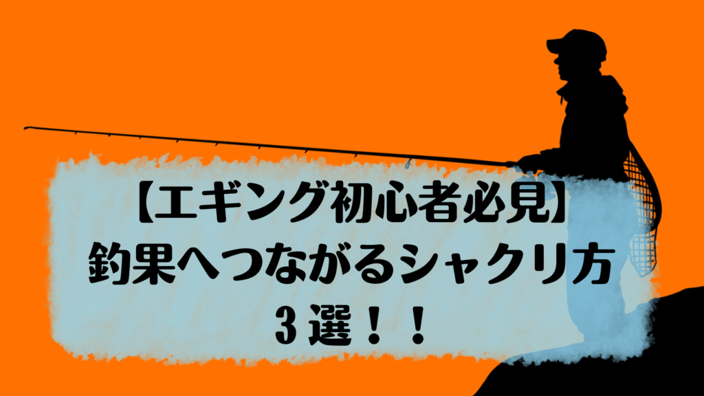 エギング初心者でも必ず釣果につながる 基本的なシャクリ方３種類 初心者エギンガーの独り言